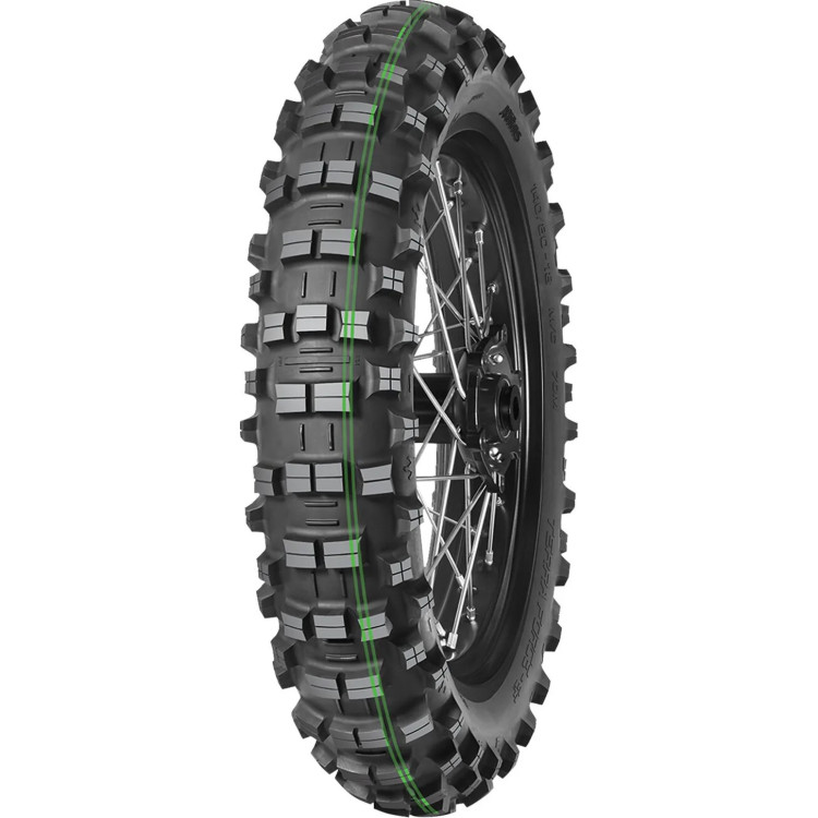 Pneu Enduro Mitas Terra Force EF Super Soft double bande verte FIM 140/80-18